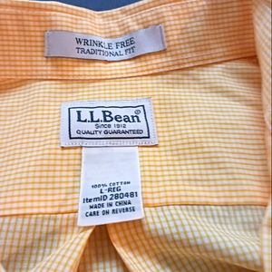 Ll Bean yellow small plaid short sleeve